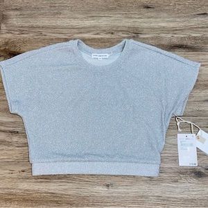 New with tags Good American silver metallic crop top Small 1